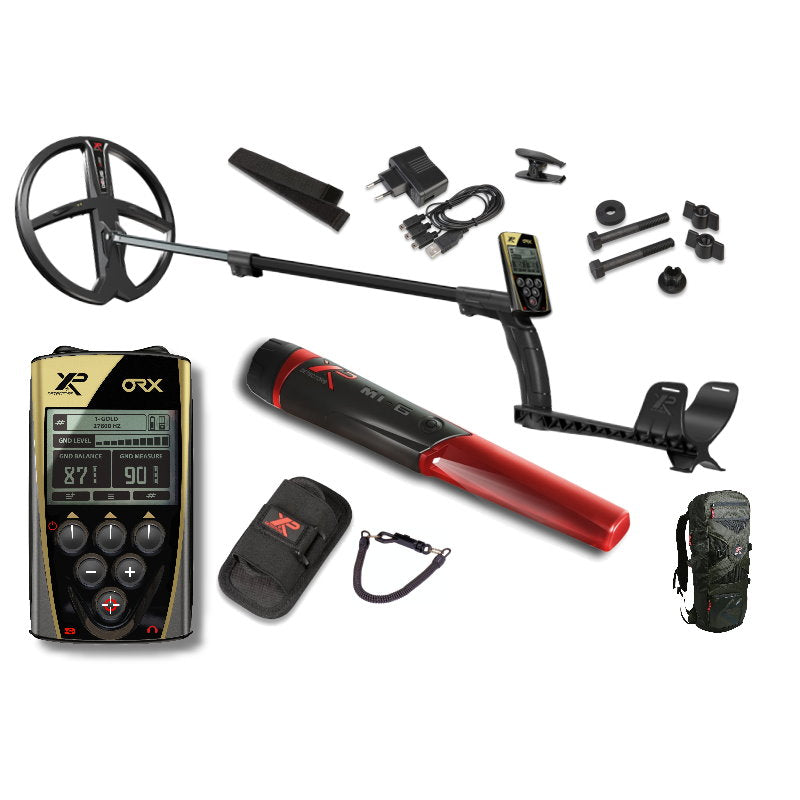 Metalldetektor XP ORX mit 28cm X35 Spule und MI-6 Pinpointer & XP Rucksack als Gratiszugabe